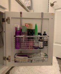 iDesign Axis Over the Cabinet 2-Tier Kitchen Storage Basket Organizer for Aluminum Foil, Sandwich Bags, Cleaning Supplies, Garbage Bags, Bath Supplies, Chrome 36 816TAiuizaL