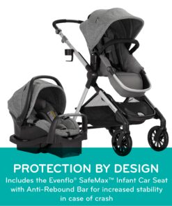 Evenflo Pivot Xpand Modular Travel System with SafeMax Infant Car Seat Percheron Gray 29 816Us 2h WL