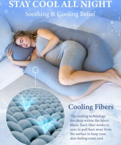 Pharmedoc Pregnancy Pillows, U-Shape Full Body Pillow – Cooling Cover Grey – Pregnancy Pillows for Sleeping – Body Pillows for Adults, Maternity Pillow and Pregnancy Must Haves Grey Cooling Cover 23 816WOTM98wL
