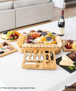 SMIRLY Charcuterie Boards Gift Set, Large Charcuterie Board Set, Bamboo Cheese Board Set, House Warming Gifts New Home, Women Bridal Shower Gift Ideas, Wedding Gifts for Couple, Housewarming Gift 26 816Y6VTVorL