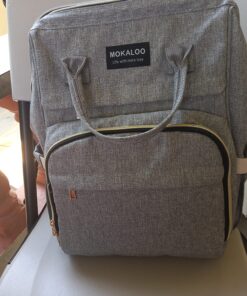 Mokaloo Diaper Bag Backpack, Large Baby Bag, Multi-functional Travel Back Pack, Anti-Water Maternity Nappy Bag Changing Bags (Light Grey) Light Grey 35 816a4I7GQcL