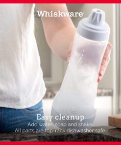 Whiskware Pancake Batter Bottle with BlenderBall Wire Whisk, Pancake Batter Dispenser Bottle for Baking Pancakes, Cupcakes, Muffins, Crepes, and More,White 21 816aCYMHlKS