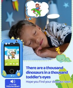 KOKODI Kids Smart Phone Toys, Birthday Gifts Idea Dinosaur Toys for 3 4 5 6 7 8 Year Old Boys, Touchscreen HD Digital Dual Video Camera, Preschool Learning Toy for Kids 3-5 Travel Trip Activity (Blue) Dinosaur-blue 11 816bjZXtfzL