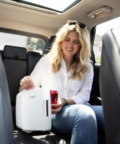Cooluli Mini Fridge for Bedroom - Car, Office Desk & Dorm Room - Portable 4L/6 Can Electric Plug In Cooler & Warmer for Food, Drinks, Skincare Beauty & Makeup - 12v AC/DC & Exclusive USB Option, White 32 816bzzO4gBL