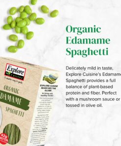 Explore Cuisine Organic Edamame Spaghetti - 8 oz - Easy-to-Make Pasta - High in Plant-Based Protein - Non-GMO, Gluten Free, Vegan, Kosher - 4 Servings 8 Ounce (Pack of 1) 11 816cKqBpGHL