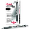 Pentel® EnerGel™ Retractable Liquid Gel Pens, Medium Point, 0.7 mm, Silver Barrel, Black Ink, Pack Of 12 12 Pack 0.7mm 19 816cb1T9reL
