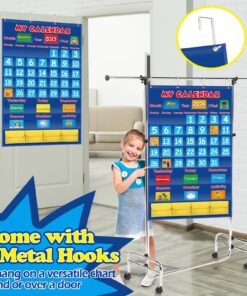 Aizweb Classroom Calendar Pocket Chart,Monthly Calendar for Kid Preschool Kindergarten Classroom Elementary Must Haves,Classroom Decorations Decor,Homeschool Teacher Supplies,Back to School Supplies Blue 10 816gx4P hL