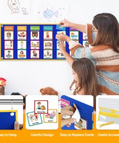 Godery Large Visual Schedule for Kids Chore Reward Chart,Bedtime Routine Chart for Toddlers,Double Side Schedule Board With 109 Cards for Home School Planner,Autism Learning Materials. 37 816hAqFiFUL