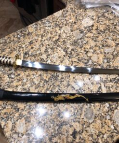 siwode Katana Handmade Full Tang Sharp, Alloy Golden Dragon Tsuba Japanese Samurai Sword High Carbon Steel 1060, 40-Inch Golden-No-BoHi 37 816ibkARGML
