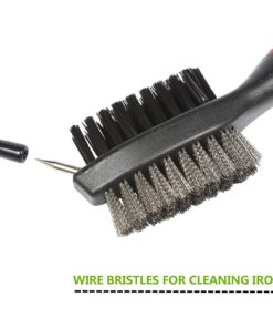 Yoport® Golf Club Brush and Club Groove Cleaner 2 Ft Retractable Zip-line Aluminum Carabiner, Lightweight and Stylish, Ergonomic Design, Easily Attaches to Golf Bag Black+black 9 816jRbnDbBL