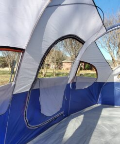 CAMPROS CP Tent 8 Person Camping Tents, Weather Resistant Family Tent, 5 Large Mesh Windows, Double Layer, Divided Curtain for Separated Room, Portable with Carry Bag Blue 44 816kf1XIVtL