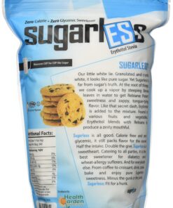 Alternative view of Health Garden Sugarless Erythritol and Stevia Blend Sweetener - All Natural - Non GMO - Kosher- Keto Friendly (3 lbs) 3 Pound