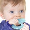 Nuby Silicone Teethe-EEZ Teether with Bristles, Includes Hygienic Case, Aqua Teal