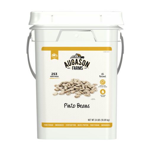 Augason Farms Pinto beans Emergency Bulk Food Storage 4 gallon Pail 253 Servings 24 Pound (Pack of 1)