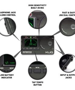 KLIQ MetroPitch - Metronome Tuner for All Instruments - with Guitar, Bass, Violin, Ukulele, and Chromatic Tuning Modes (MetroPitch, Black) 21 816o ScHoiL
