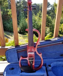 Cecilio Solid Wood Electric/Silent Violin with Ebony Fittings - 4/4 Full Size - Metallic Red Mahogany 4/4-size 40 816oFwTuYeL