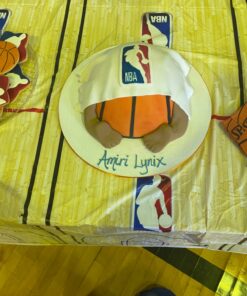 amscan Spalding Basketball Table Cover - 54" x 102", Blue/Red, 1pc 14 816pODnBlrL