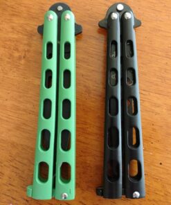 Anlado Balisong Butterfly Knife Trainer Practice with O-ring Latch - Enhanced Version - Black Metal Steel - no Offensive Blade - for Beginner, Children, Butterfly Knives Lover and more 15 816pUBHE89L