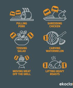 Jolly Green Products Ekoclaws Meat Claws, Professional Meat Shredder Claws for Shredding Meat, BBQ Accessories to Shred, Bear Claws for Shredding Meat, Pull, Lift & Carve Food 20 816pfaXwkkS 1