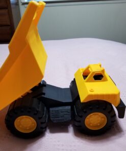 Amazon Basics Toy Construction Vehicle Set, Dump Truck and Bulldozer, Indoor/Outdoor, 10-Inch, Pack of 2, Yellow, 10.25" x 12" x 5.75" 64 816qIi6z71L