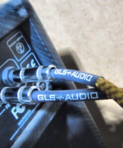 GLS Audio Instrument Cable - Amp Cord for Bass & Electric Guitar - Straight to Right Angle 1/4 Inch Instrument Cable - Brown/Yellow Braided Tweed, 6ft 6 Ft. Right-Angle Gold 41 816rRAZpKuL 1