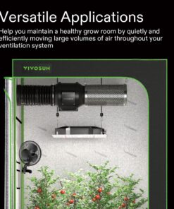 Alternative view of VIVOSUN Ventilation Kit 6 Inch 390 CFM Inline Duct Fan with 6" x 16"Carbon Filter Odor Control System with Australia Virgin Charcoal for Grow Tent Ventilation R6 w/ Carbon Filter