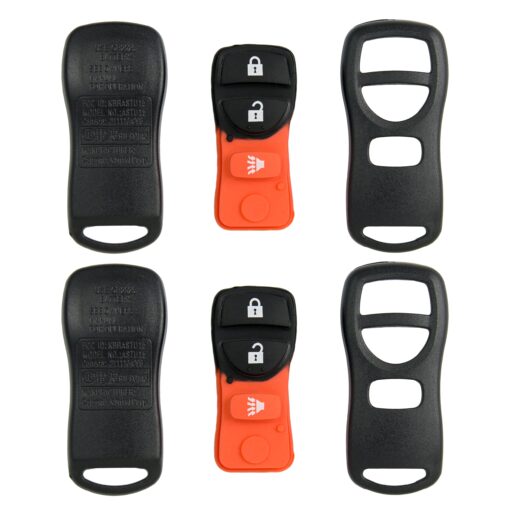 Keyless2Go Replacement for New Shell Case and 3 Button Pad for Remote Key Fob with FCC KBRASTU15 - Shell ONLY (2 Pack)