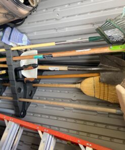 Rubbermaid Plastic Garage Corner Tool Tower Rack, Easy to Assemble, Organizes up to 30 Long-Handled Tools/Rakes/ Brooms/Shovles for Home/House/Outdoor/Sheds Corner Tower 38 816u7FebErL