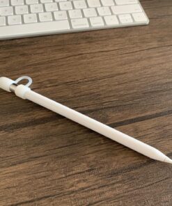 MoKo Pencil Cap Holder Fit Apple Pencil 1st Generation, USB Cable Tether and Pencil Cap, Fit New iPad 10th Generation 2022, iPad 9th/8th/7th/6th Gen, iPad Mini 5,White White 25 816vccSccCL