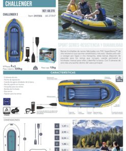 Intex Challenger 3 Inflatable Raft Boat Set with Pump and Oars | 68370EP 13 816wDEB8pKL