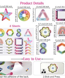 32 Pcs Anxiety Sensory Strips, Reusable Textured Sensory Calm Stickers, Anti Stress Adhesive Tactile Rough Sensory Strips Anxiety Relief for Adults Teens Desk School Classroom 9 816wE86eDgL