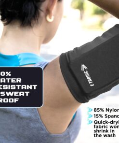 E Tronic Edge Phone Holder for Running, Cell Phone Arm Bands with Reflective Logo, Phone Strap Armband Fits iPhone and Android, Use for Running, Walking, Hiking and Biking, Gray, Medium 17 816x97njfaL