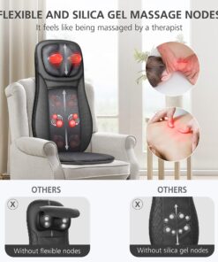 Snailax shiatsu Neck & Back Massager with Heat, Full Back Kneading Shiatsu or Rolling Massage, Massage Chair pad with Height Adjustment, Back Massager for Neck and Shoulder Black SL-233 24 816yMuBoBPL