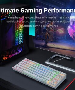 Alternative view of Redragon K552 Mechanical Gaming Keyboard RGB LED Backlit Wired with Anti-Dust Proof Switches for Windows PC (White, 87 Key Blue Switches) 87 Key Blue Switch White RGB Backlit