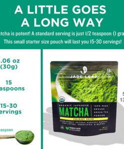 Jade Leaf Matcha Organic Green Tea Powder - Culinary Grade Premium Second Harvest - Authentic Japanese Origin (1.06 Ounce Pouch) 1.06 Ounce (Pack of 1) 26 816ybBcLIiS