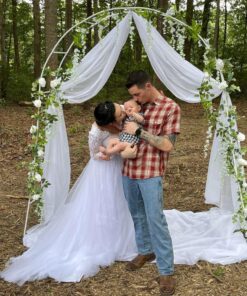 Adorox 7.8ft Backdrop Stand - Balloon Arch Kit, Stable Balloon Arch Frame, Metal Wedding Arch for Wedding Birthday Party Baby Shower Decoration(White) 1 White 1pc 30 816z03qK3EL