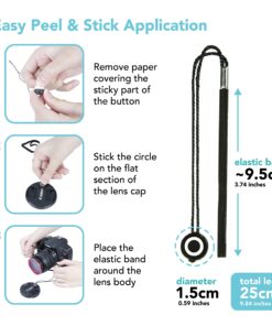 Foto&Tech Camera Lens Cap Keeper Holder with Elastic String Anti-Loss. Compatible with Canon, Nikon, Sony, Panasonic, Fujifilm, Pentax, Sigma DSLR SLR Evil Mirrorless Cameras Video Cameras (3 Pack) 3 Pack Black 18 816zCPcEGGL 3