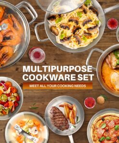 Duxtop Professional Stainless Steel Pots and Pans Set, 17PC Induction Cookware Set, Impact-bonded Technology 34 81706wrxjiL