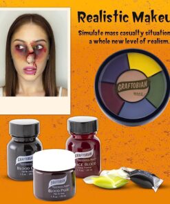 Graftobian Special FX Trauma Pro SFX Makeup Kit - Professional Makeup Kit for Halloween, Cosplay, and Movie, Easy-to-use Cosmetics Collection Set for Beginners, Complete Special Effects Makeup Kit 11 8170HH 6jsL
