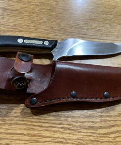 Old Timer 15OT Deerslayer 10.5in High Carbon S.S. Full Tang Fixed Blade Knife with 5.6in Clip Point Blade, Black Sawcut Handle, and Leather Belt Sheath for Hunting, Camping, Skinning, EDC, and Outdoor 15OT Deerslayer (Box) 23 8170pqwIL