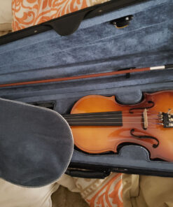 Cecilio 4/4 CVNAE-330 Ebony Fitted Acoustic/Electric Violin in Antique Varnish (Full Size) 19 81730D5UgL