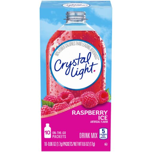 Crystal Light Sugar-Free Raspberry Ice Drink Mix (60 On-the-Go Packets, 6 Packs of 10) 1.7 Gram (Pack of 60)