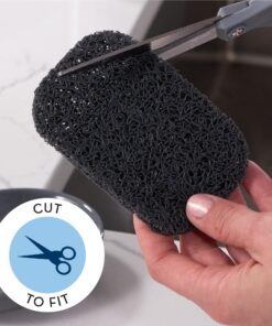 S&T INC. Soap Holder for Kitchen and Bathroom Soap Dish, Soap Saver for Hand Soap and Bar Soap, 4 Pack, 2.9 Inches by 4.4 Inches, Dark Grey 16 8174NeEGOzL 2