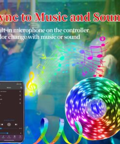 QZYL LED Lights for Bedroom, 25FT RGB LED Strip Lights with 44 Keys IR Remote, Smart LED Light Strip with Adhesive Backing Adjustable Brightness App Control for Bedroom Party Decoration 25 FT 9 8174b69Cg2L