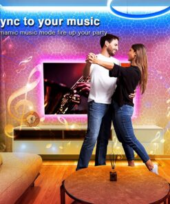 hyrion Smart LED Light Strips,50 ft WiFi LED Light,Sound Activated Color Changing with Alexa and Google,Sync Music with Led Strip Lights for Bedroom for Living Room, Home Decor 50ft 20 8174rsl 5aL