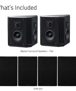 Fluance Elite High Definition 2-Way Bipolar Surround Speakers for Wide Dispersion Surround Sound in Home Theater Systems - Black Ash/Pair (SXBP2) 29 8175IEINnTL