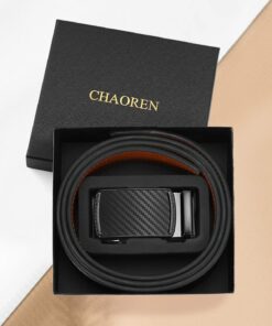 CHAOREN Leather Ratchet Belt Men - Customizable Fit, Effortless Style (35mm) Imperial - Black 42" to 48" Waist Adjustable 21 81771hdfPLL