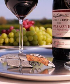 Alternative view of Barvivo Natural Bai Ying Opener with Foil Cutter Knife & Cap Remover, Double Hinged Manual Wine Key for Bartenders, Servers, Waiters, Stainless Steel Wine Bottle Opener Corkscrew