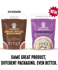 Lakanto Sugar Free Drinking Chocolate - Cold or Hot Cocoa Powder Mix, Shelf Stable Probiotics, Monk Fruit Sweetener, Keto Diet Friendly, Vegan, Dutch Cocoa, Gourmet Taste (Original - 10 oz) Original Chocolate 10 Ounce (Pack of 1) 21 8178UDd5WnL