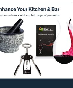 Hicoup Wine Opener - Professional Corkscrews for Wine Bottles w/Foil Cutter and Cap Remover - Manual Wine Key for Servers, Waiters, Bartenders and Home Use - Classic Rosewood 33 817CH3AXlFL